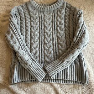 SO Light Gray Cable Knit Sweater